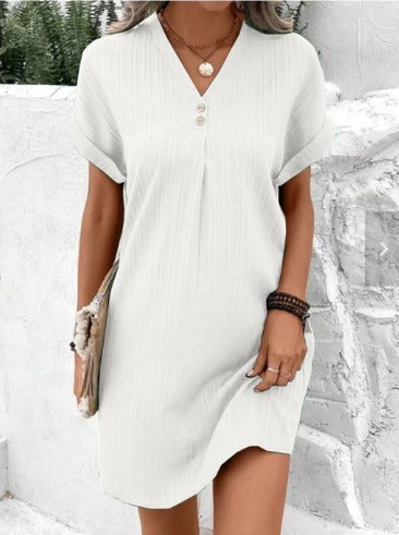 Audrey | Stylish V-Neck Dress with Tummy Coverage