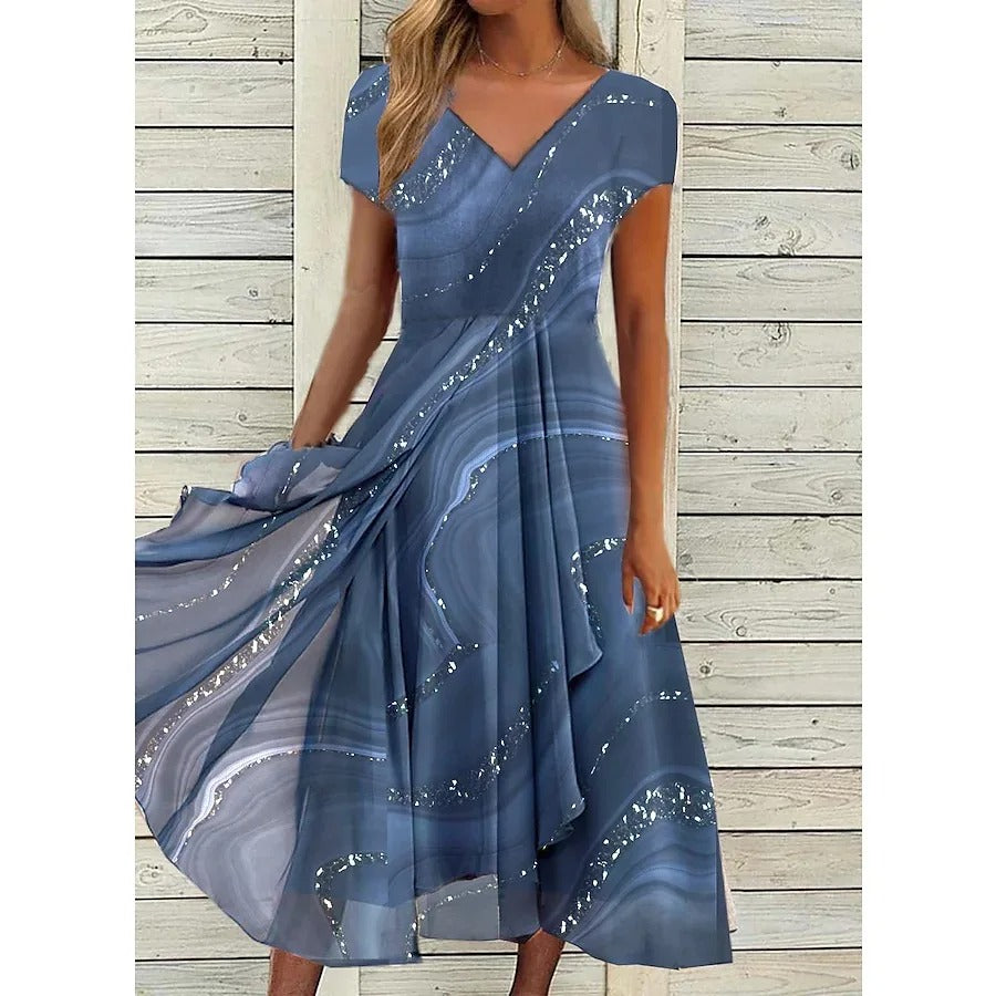 Leoni | V-Neck Midi Dress