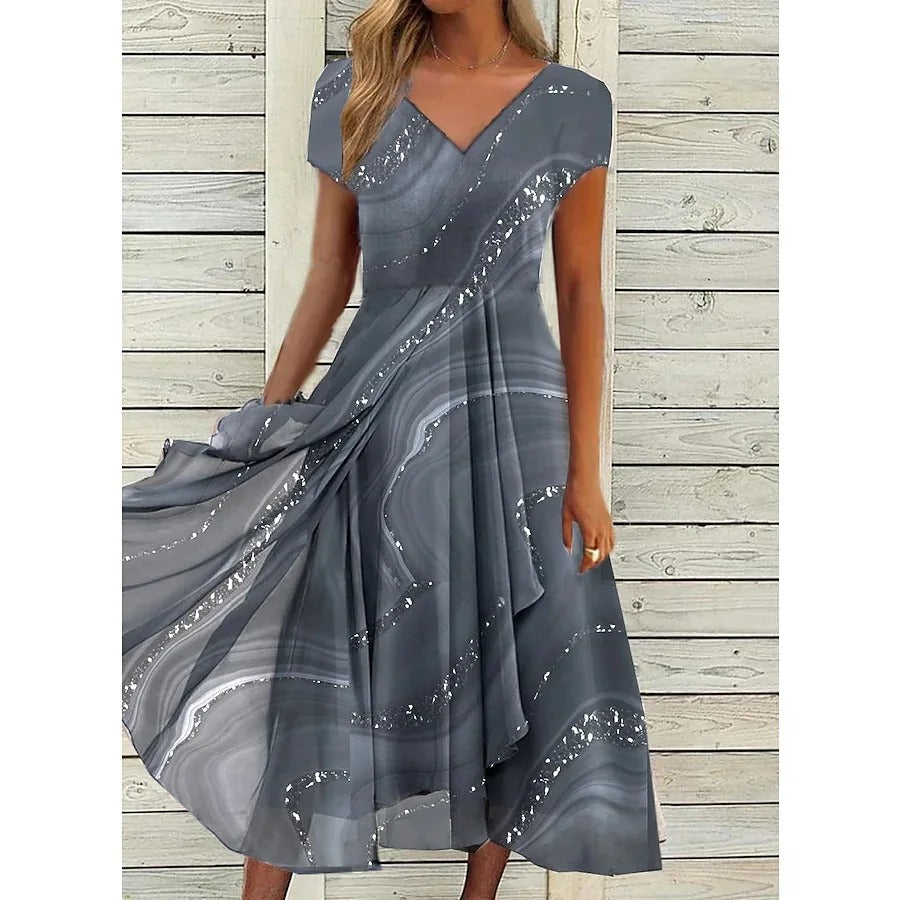 Leoni | V-Neck Midi Dress