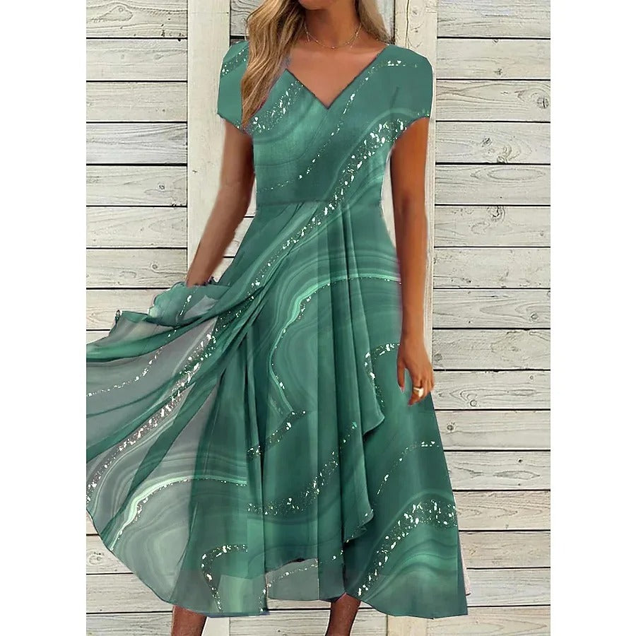 Leoni | V-Neck Midi Dress