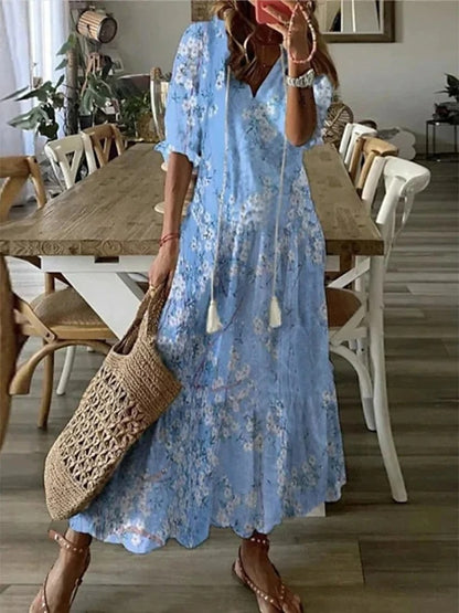 Ava™ Elegant Boho Dress with Tummy Coverage