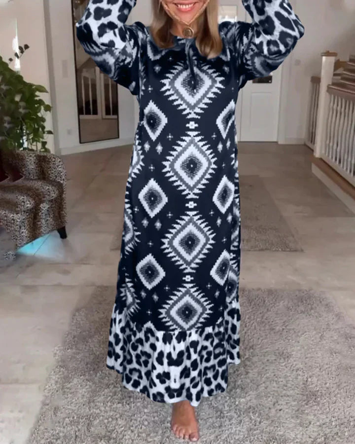 Frances | Stylish Printed Long Maxi Dress 