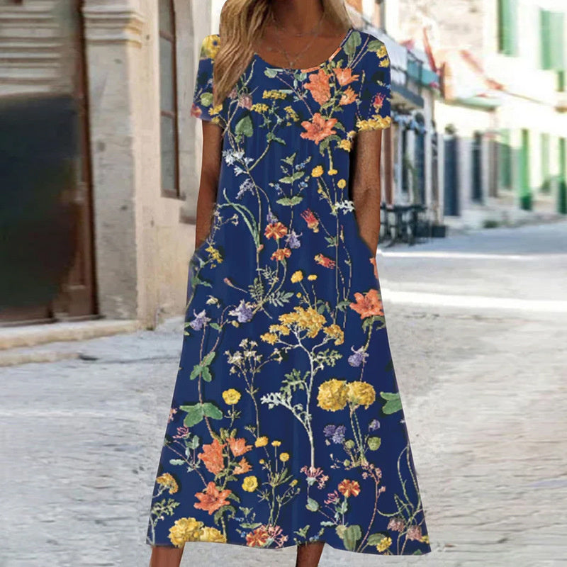Victoria | Boho Floral Dress with Tummy Coverage