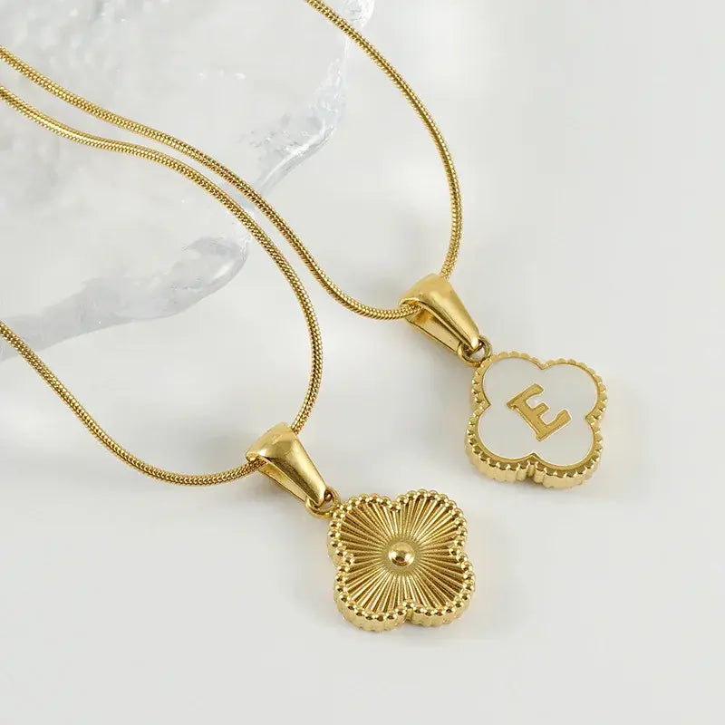 Clover Necklace and Bracelet with Initials