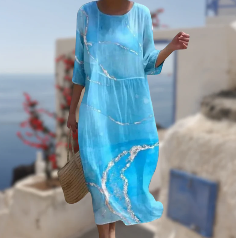 Miranda Elegant Tummy-Covering Floral Dress
