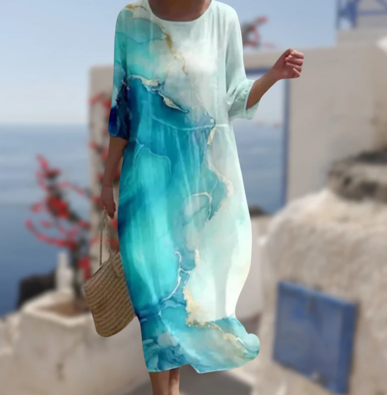 Miranda Elegant Tummy-Covering Floral Dress