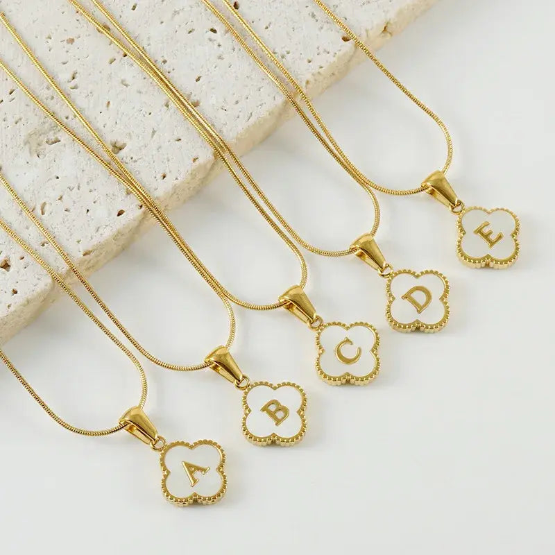 Clover Necklace and Bracelet with Initials