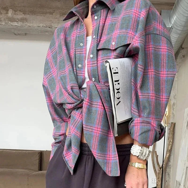 Violet - Casual Flannel Blouse