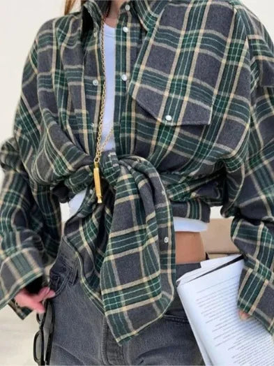 Violet - Casual Flannel Blouse