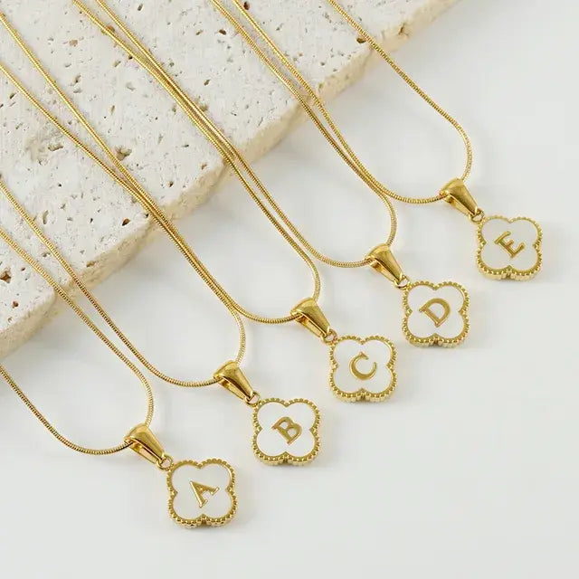 Clover Necklace and Bracelet with Initials