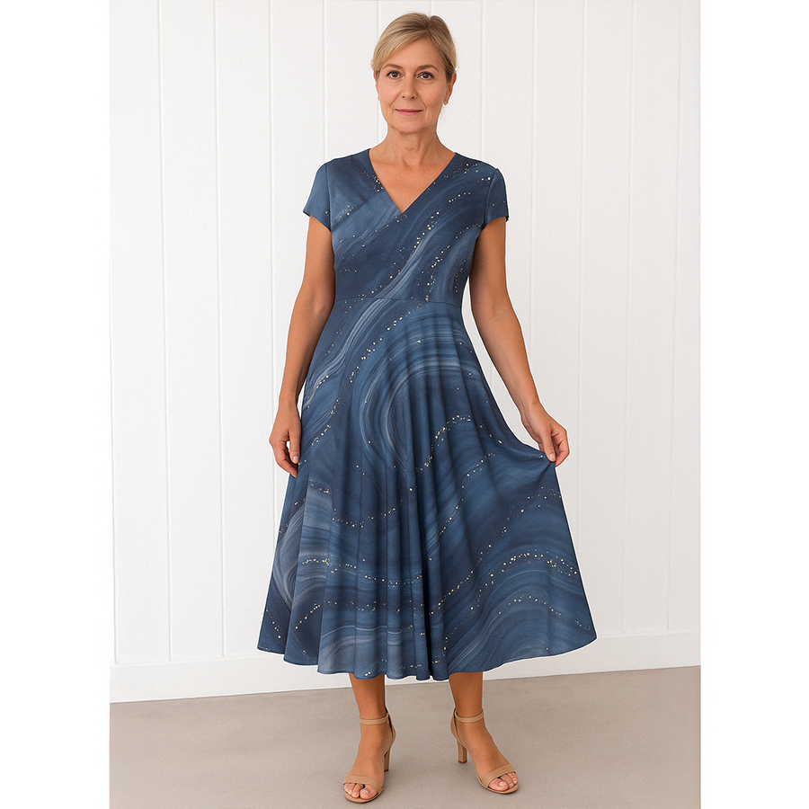 Leoni | V-Neck Midi Dress