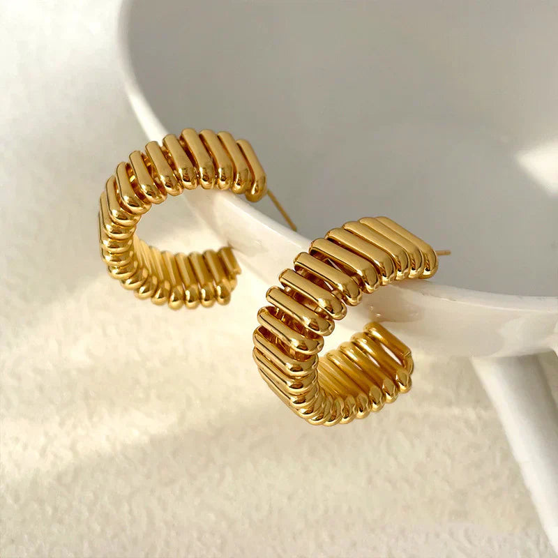 Ribbed Hoop Earrings