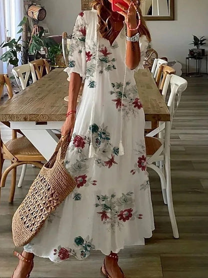 Ava™ Elegant Boho Dress with Tummy Coverage
